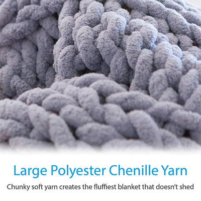 Hand Chunky Knitted Blanket Handmade Coarse Wool Woven