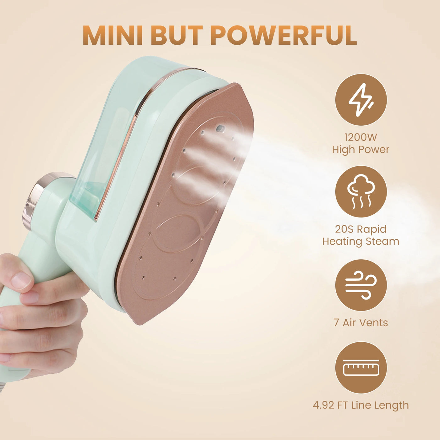 Portable mini steam iron with four temperature control
