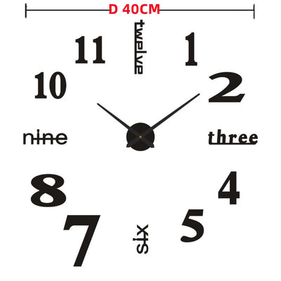 Large DIY Wall Clock Minimalist Art Decor