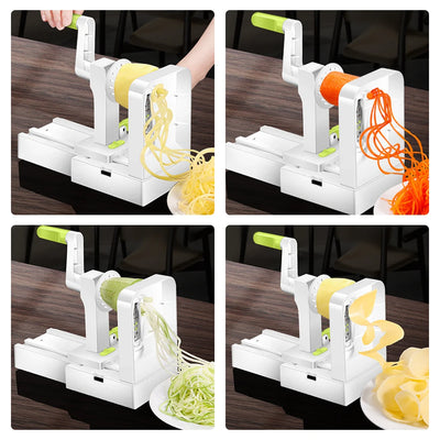Foldable Vegetable Spiralizer Hand Crank Vegetable Slicer Vegetable Shredder