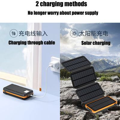 New Portable Solar Power Bank 20000mAh Large Capacity Charger