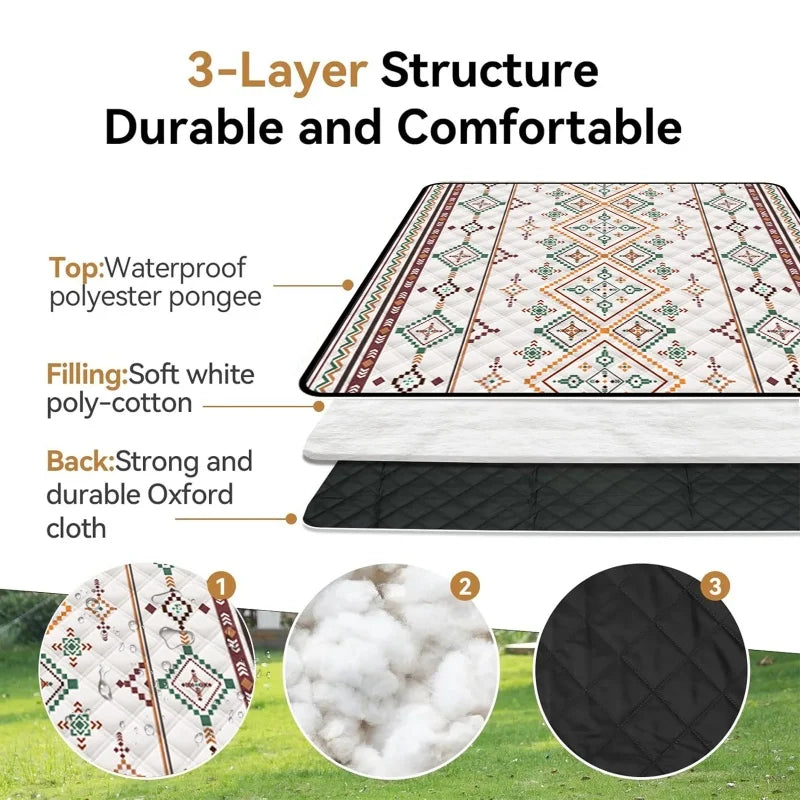 Outdoor picnic mat is a hand-held luggage protection and moisture-proof camping blanket