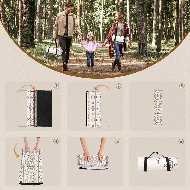 Outdoor picnic mat is a hand-held luggage protection and moisture-proof camping blanket