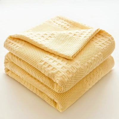 Battilo Cotton Throw Blanket Soft Breathable Waffle Blanket